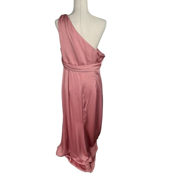 DESSY‎ COLLECTION ONE-SHOULDER TRUMPET GOWN IN DESERT ROSE NWOT WOMEN'S 16R - Picture 9 of 16